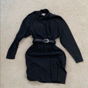 VINTAGE black turtleneck fitted  dress